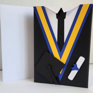 A Florida university graduation card with envelope - blue and gold colors - ERAU