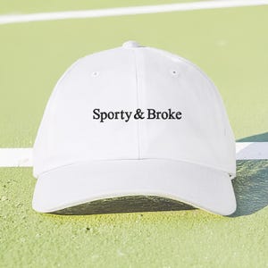 Sporty & Broke Hat – Embroidered Dad Cap | Funny Athletic Slogan Hat | Minimalist Humor Hat | Adjustable Unisex Baseball Cap