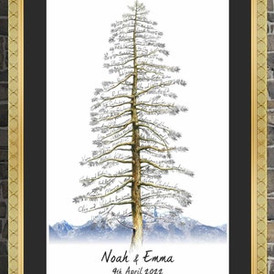 Wedding Mountain Guest Book Alternative Tree GuestBook Signature PINE Tree Wedding Mountain Cordillera Grand Canyon Rocky Mountains Red Rock