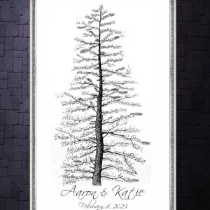 Wedding GUEST BOOK Alternative Tree Alternative Guest Book Signature PINE Guest Book Print Custom Wedding Guest Book Tree For Wedding Rustic