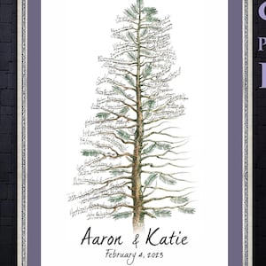 Wedding GUEST BOOK Alternative Tree Alternative Guest Book Signature PINE Guest Book Custom Wedding Guest Book Tree For Wedding Rustic