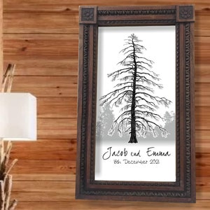 Wedding GUEST BOOK Alternative Tree Alternative Guest Book Signature PINE Guest Book Custom Wedding Guest Book Tree For Wedding Rustic