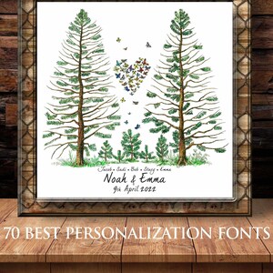 Wedding GUEST BOOK Alternative Tree Two PINES Trees Alternative Custom Guest Book Signature Unique Guest Book Ideas Wedding Rustic
