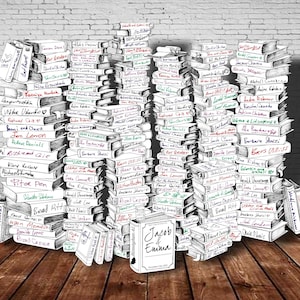 Wedding GUEST BOOK Alternative Library Themed GuestBook Alternative Library Books Guest Book Tree Signature Mountain of Books Pile of Books