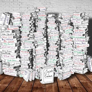 Wedding GUEST BOOK Alternative Library Themed GuestBook Alternative Library Books Guest Book Tree Signature Mountain of Books Pile of Books