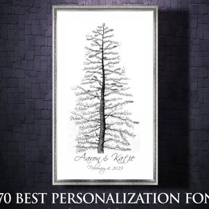 Wedding GUEST BOOK Alternative Tree Alternative Guest Book Signature PINE Guest Book Custom Wedding Guest Book Tree For Wedding Rustic