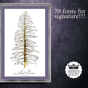 Wedding GUEST BOOK Alternative Tree Guest Book Signature Tree PINE Wedding Guest Book Tree Print For Wedding Rustic Unique Guest Book Ideas