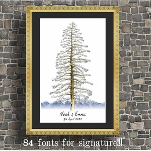 Wedding Mountain Guest Book Alternative Tree GuestBook Signature PINE Tree Wedding Mountain Cordillera Grand Canyon Rocky Mountains Red Rock
