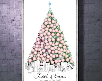 Christmas Tree Guest Book Alternative: Winter Wedding Keepsake