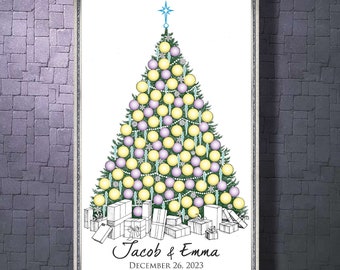 Christmas Tree Guest Book Alternative, Winter Wedding Signature Tree