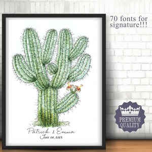 Wedding GUEST BOOK Alternative Tree Alternative Guest Book Signature Large Cactus Print Custom Wedding Guest Book Tree For Wedding Rustic