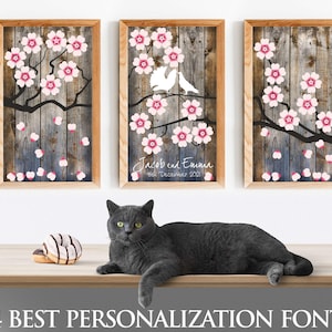 Wedding GUEST BOOK Alternative Flowering sakura branch Big Large Guest Book Custom Guest Book Sakura Tree Signature Unique Guest Book Ideas