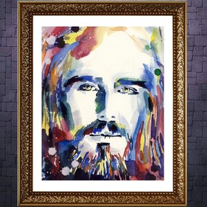 Jesus Portrait Jesus LDS ART Jesus painting Watercolor Jesus Christ portrait Christ Painting Bible Print Lord Easter Religious Art Print