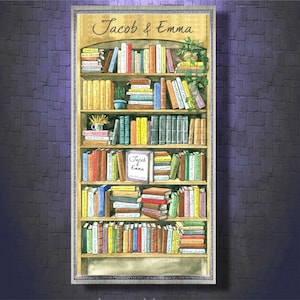 Library Themed Guest Book Alternative Lots of Books Plenty of Books Unique Wedding Guest Book Idea Creative Guest Book Bookcase visitor book