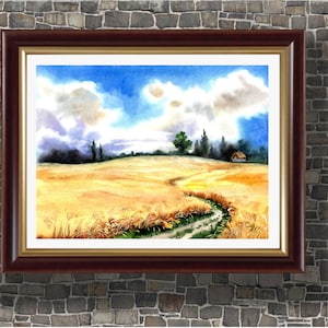 Ukrainian landscape print Ukrainian Watercolor landscape Painting Ukrainian artist Art Print Ukraine Watercolor landscapeart print Wall Art