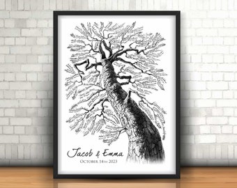 Wedding GUEST BOOK Alternative Unique Guest Book Idea Guest Book Signature PINE Tree Guest Book Custom Wedding GuestBook For Wedding Rustic