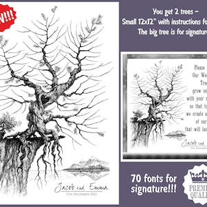 Wedding GUEST BOOK Alternative Tree Alternative Guest Book Signature PINE Guest Book Print Custom Wedding Guest Book Tree For Wedding Rustic