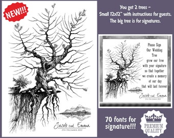 Wedding GUEST BOOK Alternative Tree Alternative Guest Book Signature PINE Guest Book Print Custom Wedding Guest Book Tree For Wedding Rustic