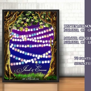 String Lights Wedding Guest Book Alternative: Personalized Signature Keepsake