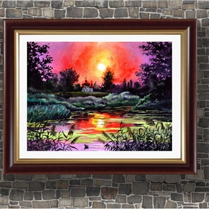 Ukrainian landscape print Ukrainian Watercolor landscape Painting Ukrainian artist Art Print Ukraine Watercolor landscapeart print Wall Art