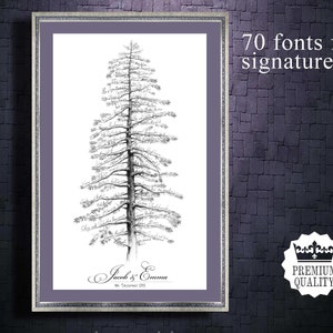 Wedding GUEST BOOK Alternative Tree Alternative Guest Book Signature PINE Guest Book Custom Wedding Guest Book Tree For Wedding Rustic