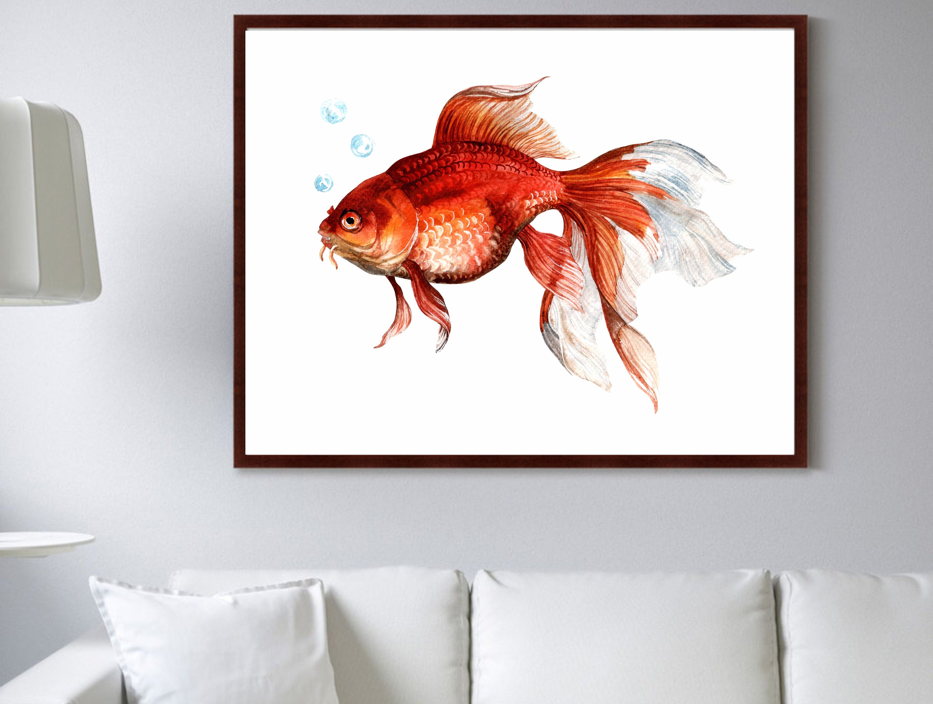 Goldfish Watercolor Art PRINTABLE Gold Fish Painting Goldfish - Etsy