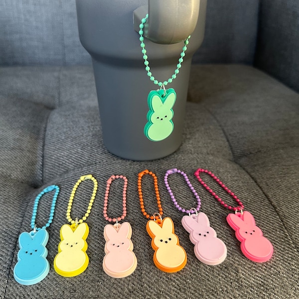 PEEPS Bunny Stanley Cup Charm, Water Bottle, Keyring, Bag Charm, Easter, Marshmallow