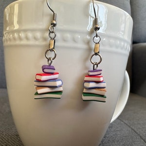 Stack of Books Earrings, Booklover, Librarian, Teacher