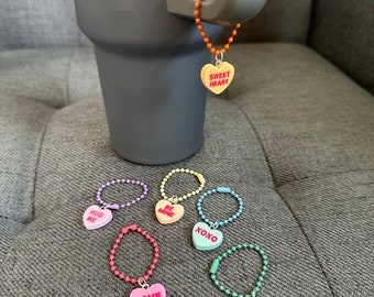 Candy Conversation Heart Stanley Cup Charm, Water Bottle, Keyring, Bag Charm, Valentines Day