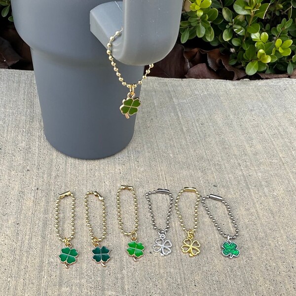 Shamrock Stanley Cup Charm, Four Leaf Clover, Water Bottle, Keyring, Bag Charm, Lucky Charms