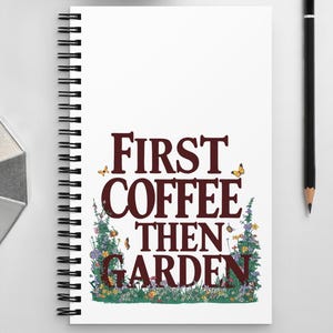 Gardening Journal with Floral Cover – 5.5x8.5 Dotted Spiral Notebook for Gardeners, Garden Planner, Cute Gift for Plant Lovers