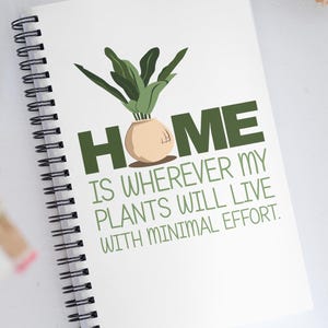 Funny Plant Lover Spiral Notebook - 5x8 Dot Grid Journal for Gardeners - Minimalist Indoor Plant Gifts - Soft Cover Wire-Bound Book
