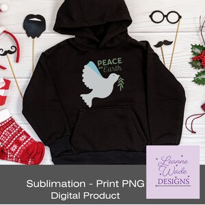 Peace on Earth sublimation, PNG, print file, Dove png, Peace on Earth print file, olive branch png
