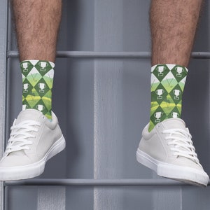 Socks, Cushioned Crew Socks, Golf socks, Golf Lover Socks, Sport Socks, Gift for Dad, Unique Socks, Sock Lover Gifts, 360 print socks