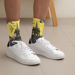 Cushioned Crew Socks, Halloween Socks, Pumpkin Socks,  Fall Socks, Season Socks, Jack O Lantern Socks, All Over Print Socks, Fun Socks