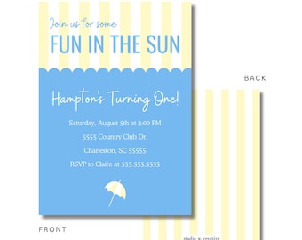 Fun in the Sun First Birthday Party Invitation