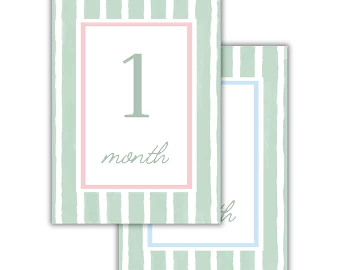 Featured listing image: Watercolor Stripe Milestone Cards