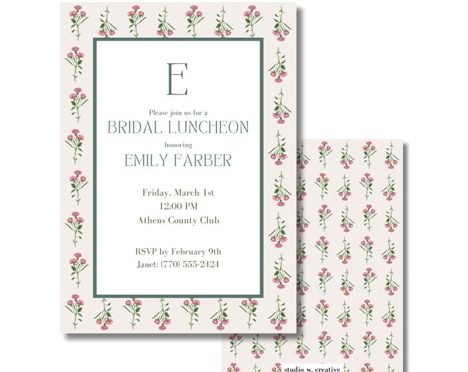 Featured listing image: Rose Bridal Shower Invitation