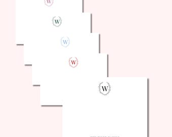 Classic Monogram Wreath Stationery Set (includes 15 note cards and envelopes)