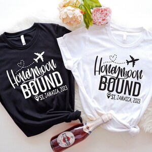 Honeymoon Bound Custom Shirt,Funny Honeymoon Tshirts,Honeymoon Vacation Shirt,Wifey and Hubby Sweatshirt,Just Married Couple,Newly Wedding.