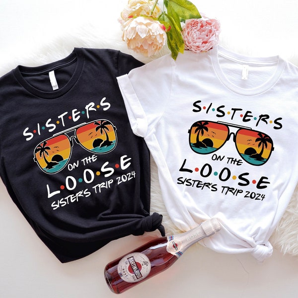 Zusters op het losse T-shirt, grappige bijpassende zomervakantie, zusters groep Tee, zusters weekendtrip Tee, zomer vacay shirts