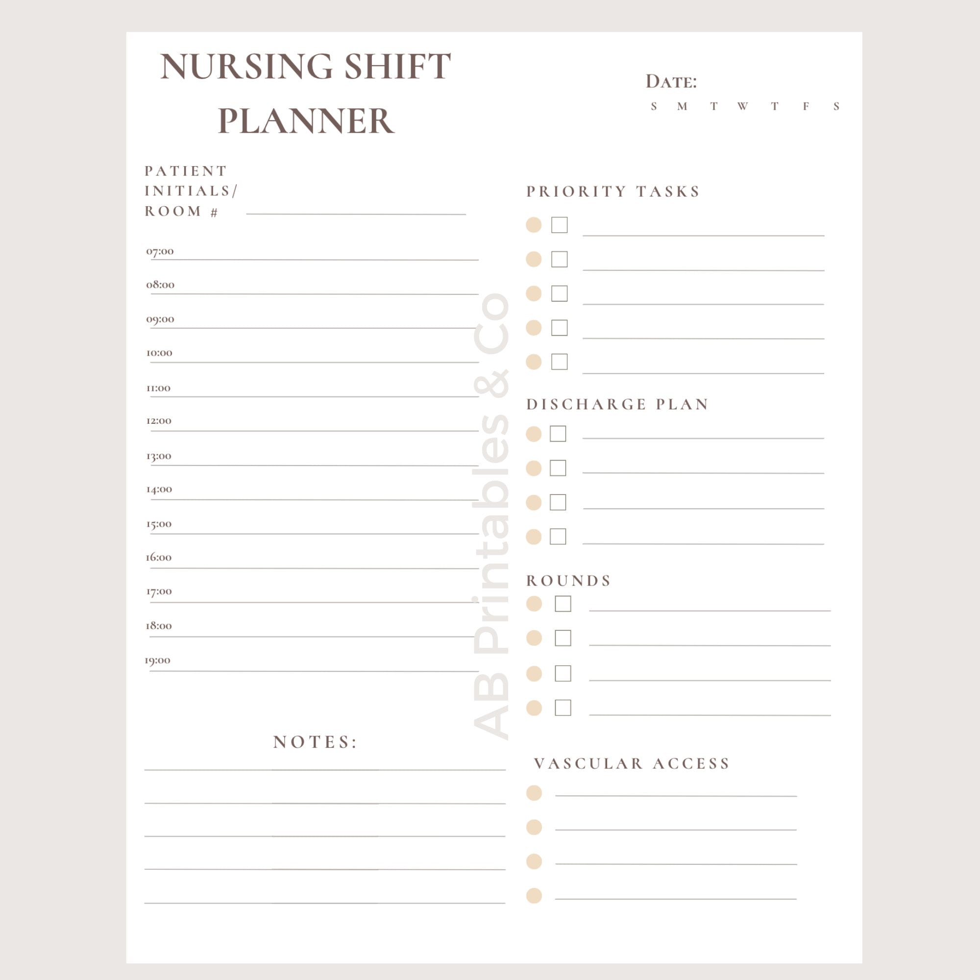 Nurse Report Sheet, Planner With SBAR, Nursing Shift Planner Etsy