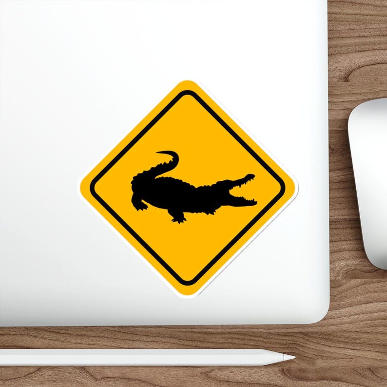 Alligator Crossing Die-Cut Sticker, Alligator Lover Sticker, Alligator Lover Gift, Sticker Accessory, Gator Sticker, Water Bottle Sticker image 8