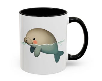 Manatee Coffee Mug, Gift for Manatee Lover, Gift for Coffee Lover, Manatee Mug, Animal Mug, Manatee Decor, Manatee Lover Gift, Florida Gift