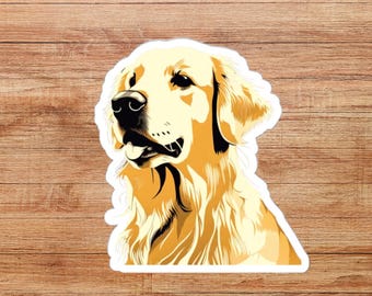 Golden retriever gestanste sticker, golden retriever sticker, cadeau voor hond moeder, cadeau voor hond vader, retriever sticker cadeau, hond sticker