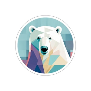 Sticker ijsbeer gestanst, sticker ijsbeer, cadeau voor ijsbeerliefhebber, arctische sticker cadeau, sticker dieren