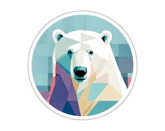 Polar Bear Die-Cut Sticker, Polar Bear Sticker, Gift for Polar Bear Lover, Arctic Sticker Gift, Animal Sticker