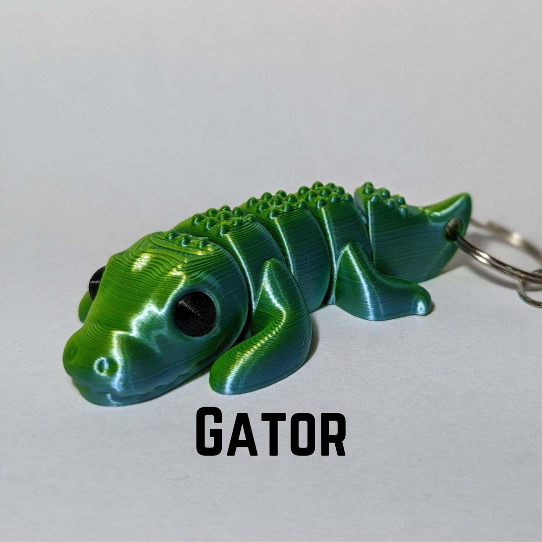 Alligator Flexi Fidget Key Chain, Sensory Toy, 3D Printed Gift, Keychain Accessory, Gator ...