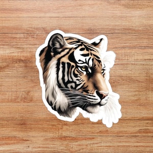 Tiger Sticker, Animal Sticker, Jungle Cat Gift, Tiger Decal, Scrapbook Sticker, Wild Cat Sticker, Tiger Lover Gift, Tiger Mascot Sticker