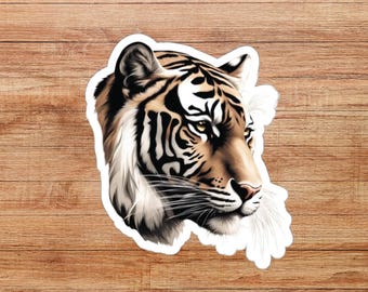 Sticker tijger, sticker dieren, jungle kat cadeau, sticker tijger, plakboek sticker, sticker wilde kat, cadeau tijger minnaar, tijger mascotte sticker